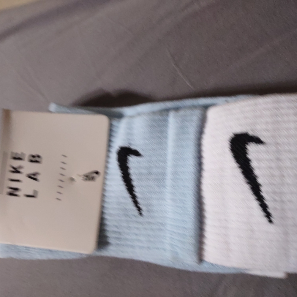 Nike Blue and White Crew Socks
